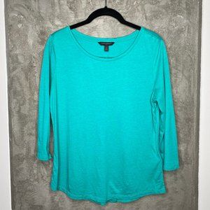 Banana Republic | Teal 3/4 Sleeve Crew Neck Tee